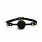 Black soft silicone ball gag with 1.57-inch ball shown in a product view