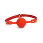 Red soft silicone ball gag with 1.57-inch ball shown in a product view