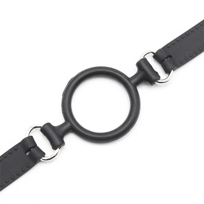 Close-up detail of the soft silicone ring on the open mouth gag