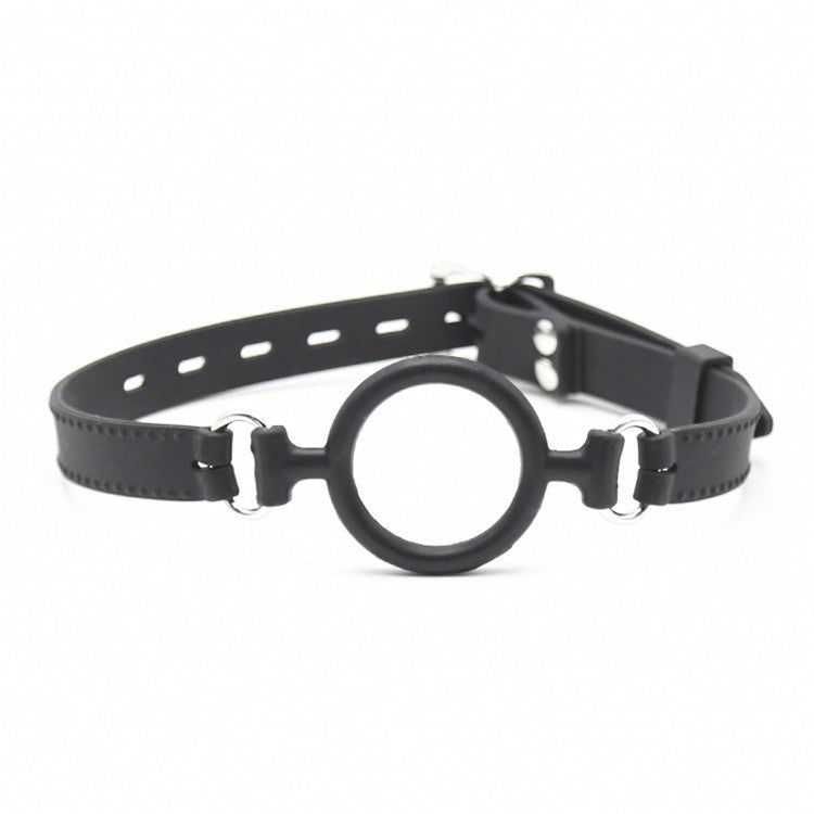 Soft silicone open mouth ring gag with beginner-friendly design displayed on a clean white background
