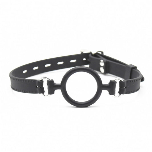 Soft silicone open mouth ring gag with beginner-friendly design displayed on a clean white background