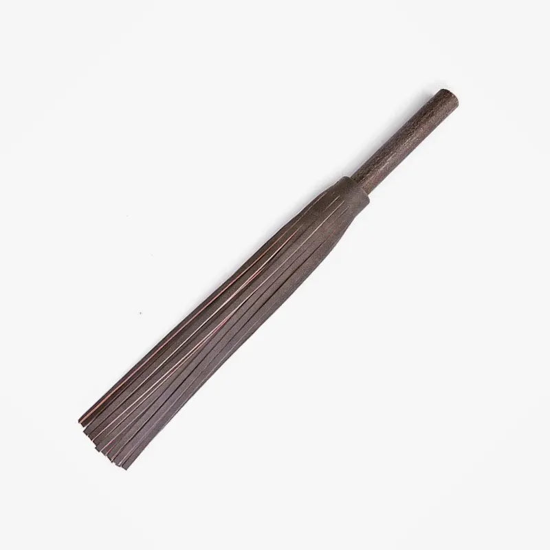 Brown Vintage BDSM Flogger — Wood Handle
