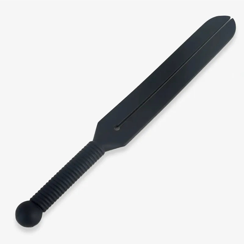 Pala de silicona resistente con forma de tenedor para azotes — Silicona negra densa, punta bifurcada