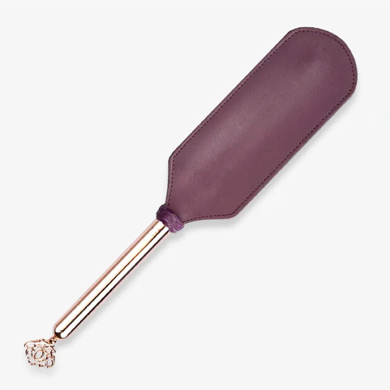 Zurriago de cuero morado — Cuero liso y gamuza