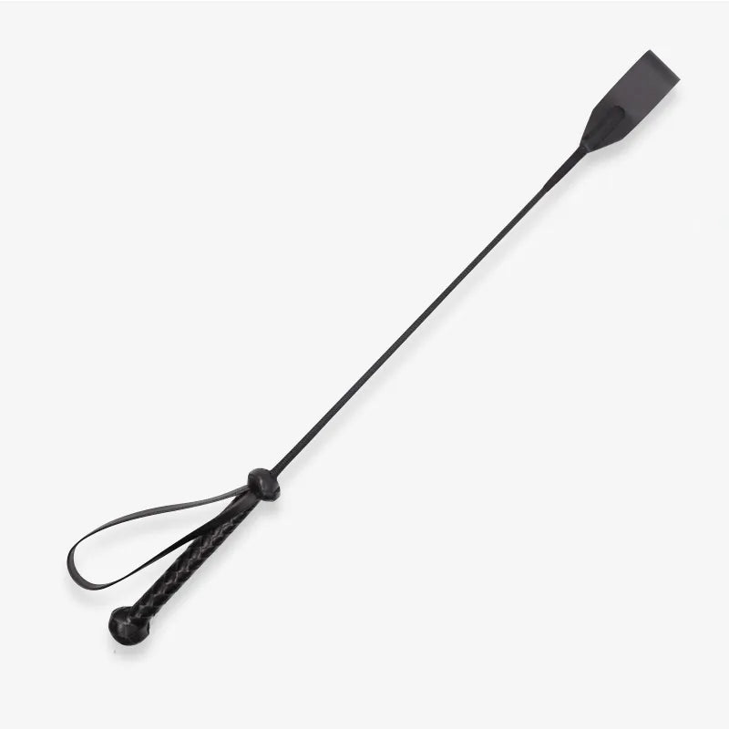 Klassische Reitgerte aus Leder – geflochtener Griff, genähte Spitze, 61 cm BDSM Gerte für strukturierte Disziplin