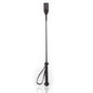 Front view of the stitched-tip riding crop with braided black handle