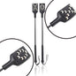 XO double-side stud pattern rubber handle riding crop full view