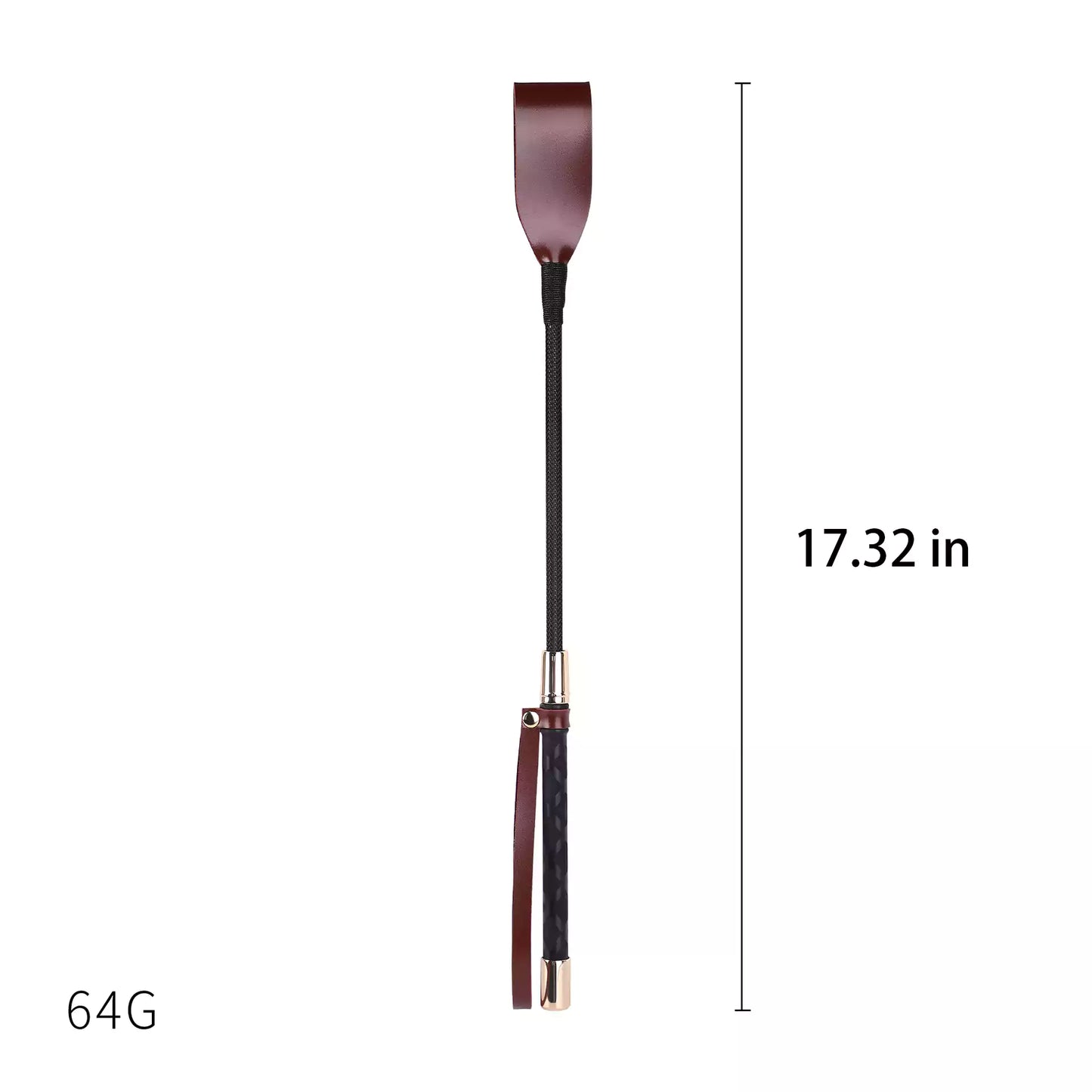 Vintage burgundy riding crop of 17.32 in