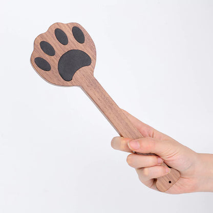 Walnut Wood Cat Paw & Plum Blossom Paddle