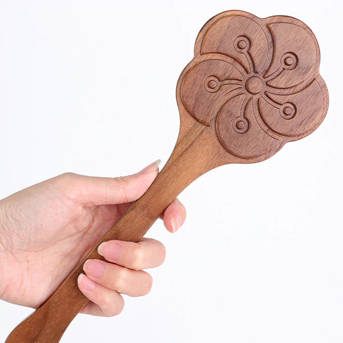 Walnut Wood Cat Paw & Plum Blossom Paddle