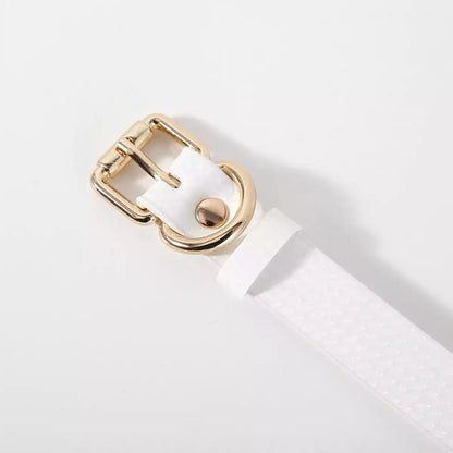 Detailed view of the white breathable ball gag construction