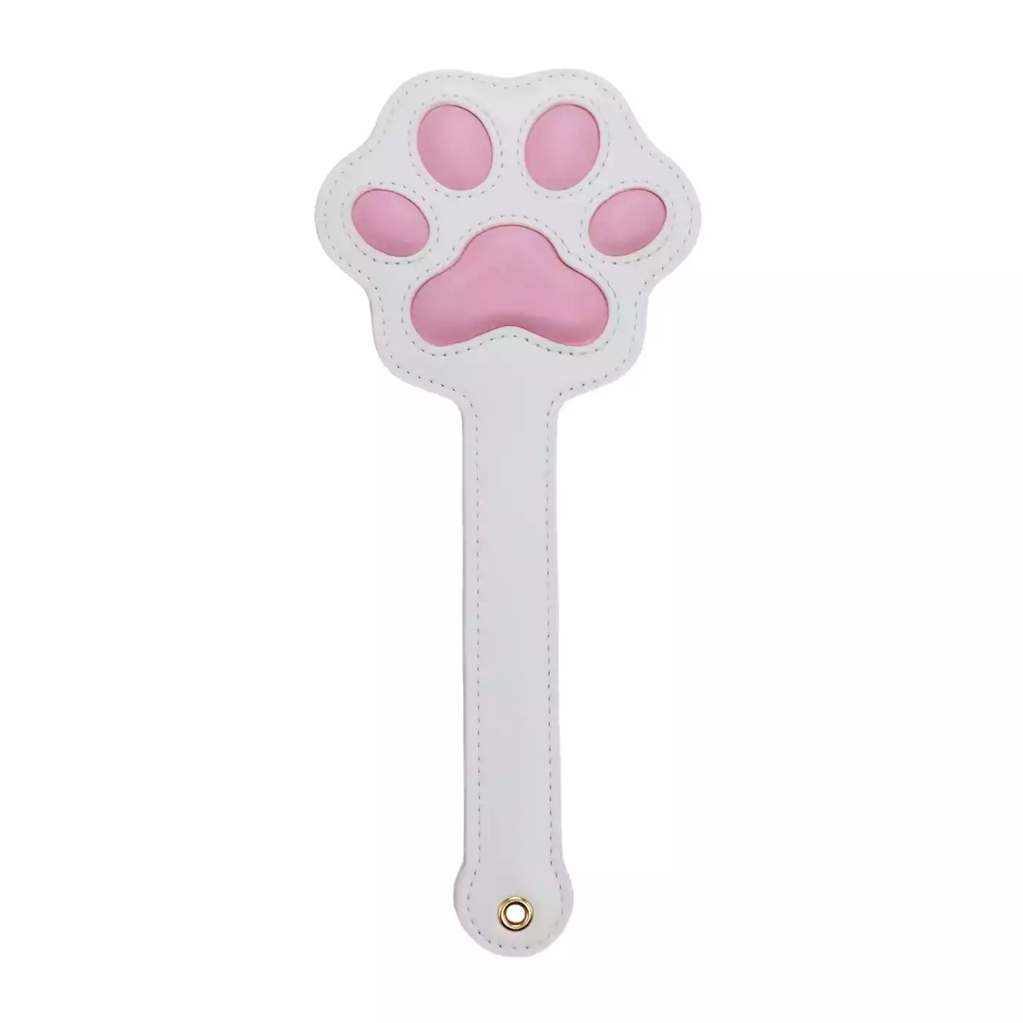 White cat paw silicone spanking paddle front detail