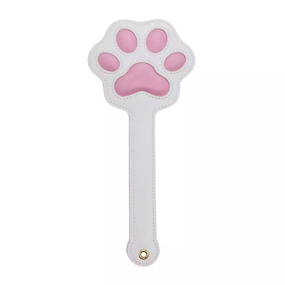 White cat paw silicone spanking paddle front detail