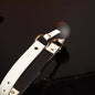 Additional close-up of the white leather ball gag construction