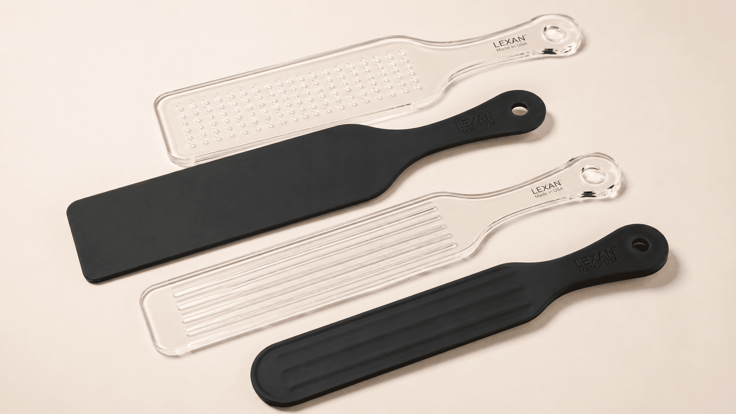 Lexan paddle with durable body, smooth surface, and consistent flex