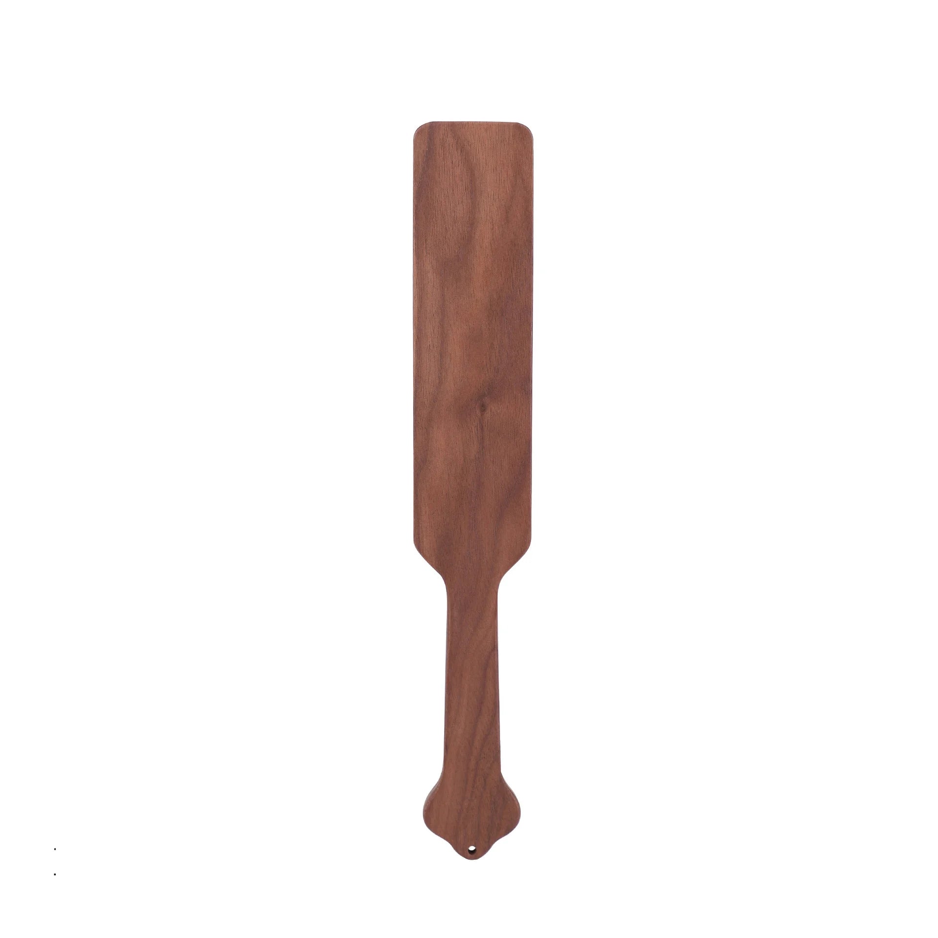 walnut-tone wooden spanking paddle