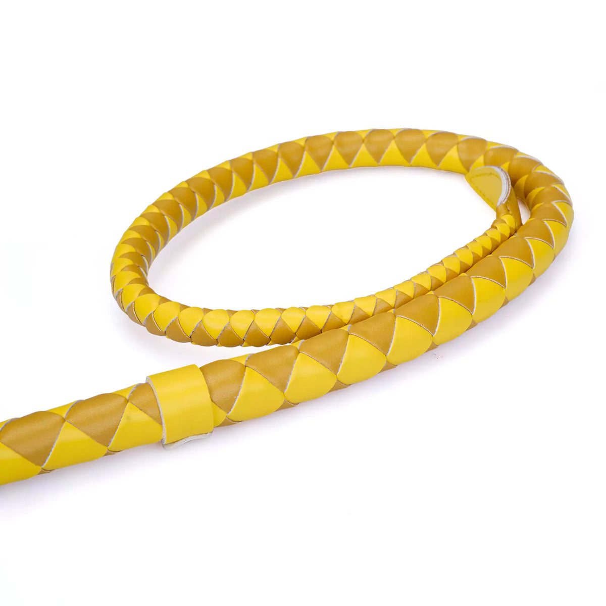 Yellow Faux Leather Leaf Whip