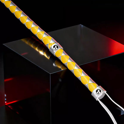 Yellow Faux Leather Leaf Whip