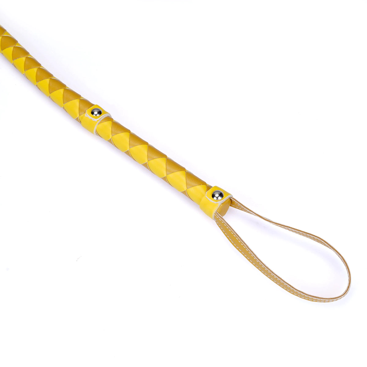 Yellow Faux Leather Leaf Whip