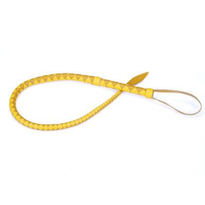 Yellow Faux Leather Leaf Whip